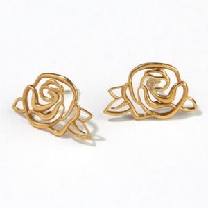 Each Jewels Shoshana Studs Gold Rose Stud Earrings